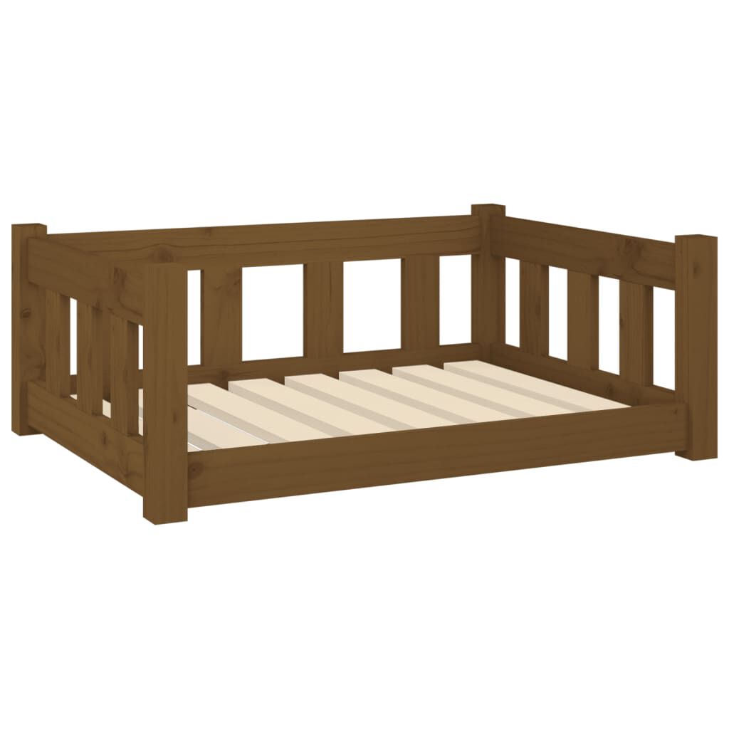 vidaXL Dog Bed Honey Brown 75.5x55.5x28 cm Solid Wood Pine