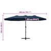 vidaXL Garden Parasol with Aluminium Pole 460x270 cm Blue
