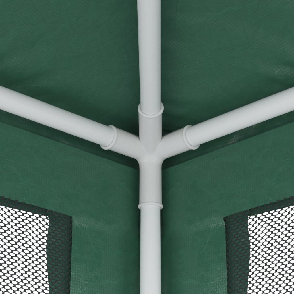 vidaXL Party Tent with 6 Mesh Sidewalls Green 3x6 m HDPE