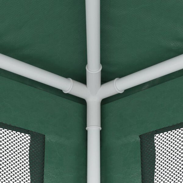 vidaXL Party Tent with 6 Mesh Sidewalls Green 3x6 m HDPE