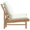 vidaXL Garden Chairs 2 pcs with Cream White Cushions Bamboo