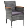 vidaXL 7 Piece Garden Dining Set Grey