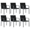 vidaXL Garden Chairs with Cushions 6 pcs Black 56x59x84 cm Poly Rattan