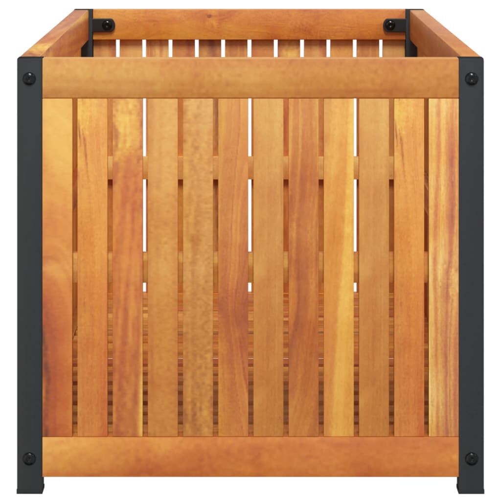 vidaXL Garden Planter 85x45x44 cm Solid Wood Acacia and Steel