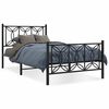 vidaXL Bed Frame | Black | Steel | Single | Bed Frame | Rectangular | Modern