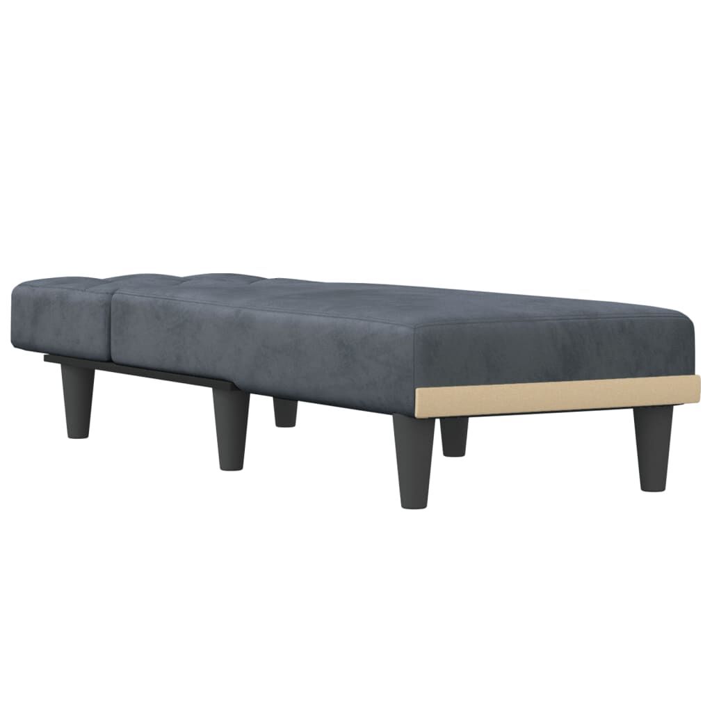 vidaXL Chaise Longue Dark Grey Velvet
