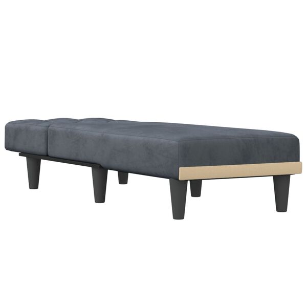vidaXL Chaise Longue Dark Grey Velvet