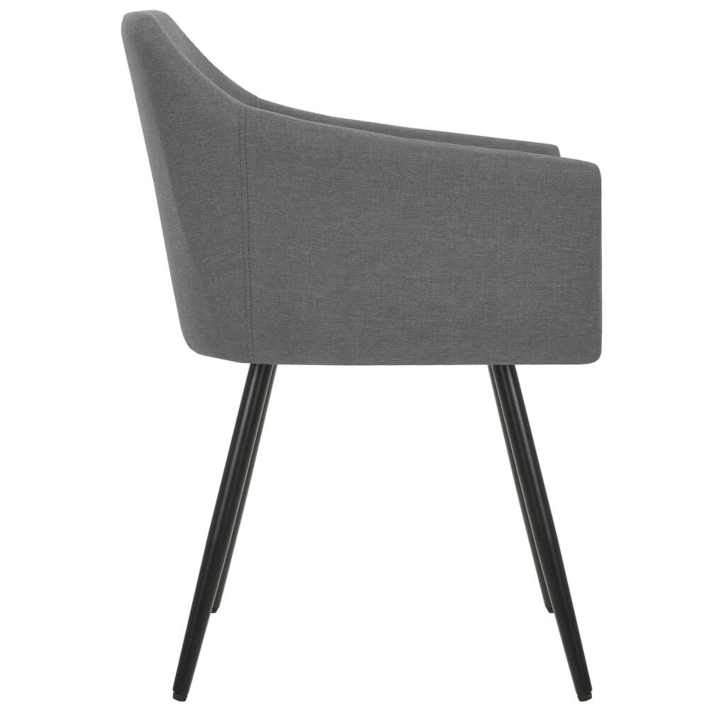 vidaXL Dining Chairs 2 pcs Light Grey Fabric