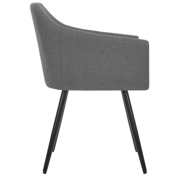 vidaXL Dining Chairs 2 pcs Light Grey Fabric