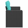 vidaXL Garden Sofa with Cushions 2-Seater Black Poly Rattan