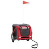 vidaXL Pet Bike Trailer Red and Grey Oxford Fabric and Iron