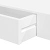White MDF Floating Wall Display Shelf 1 Drawer Book/DVD Storage