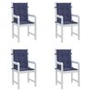 vidaXL Lowback Chair Cushions 4 pcs Navy Blue Fabric
