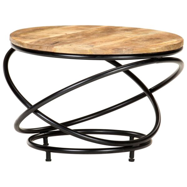 vidaXL Coffee Table Black 60x60x40 cm Solid Rough Mango Wood