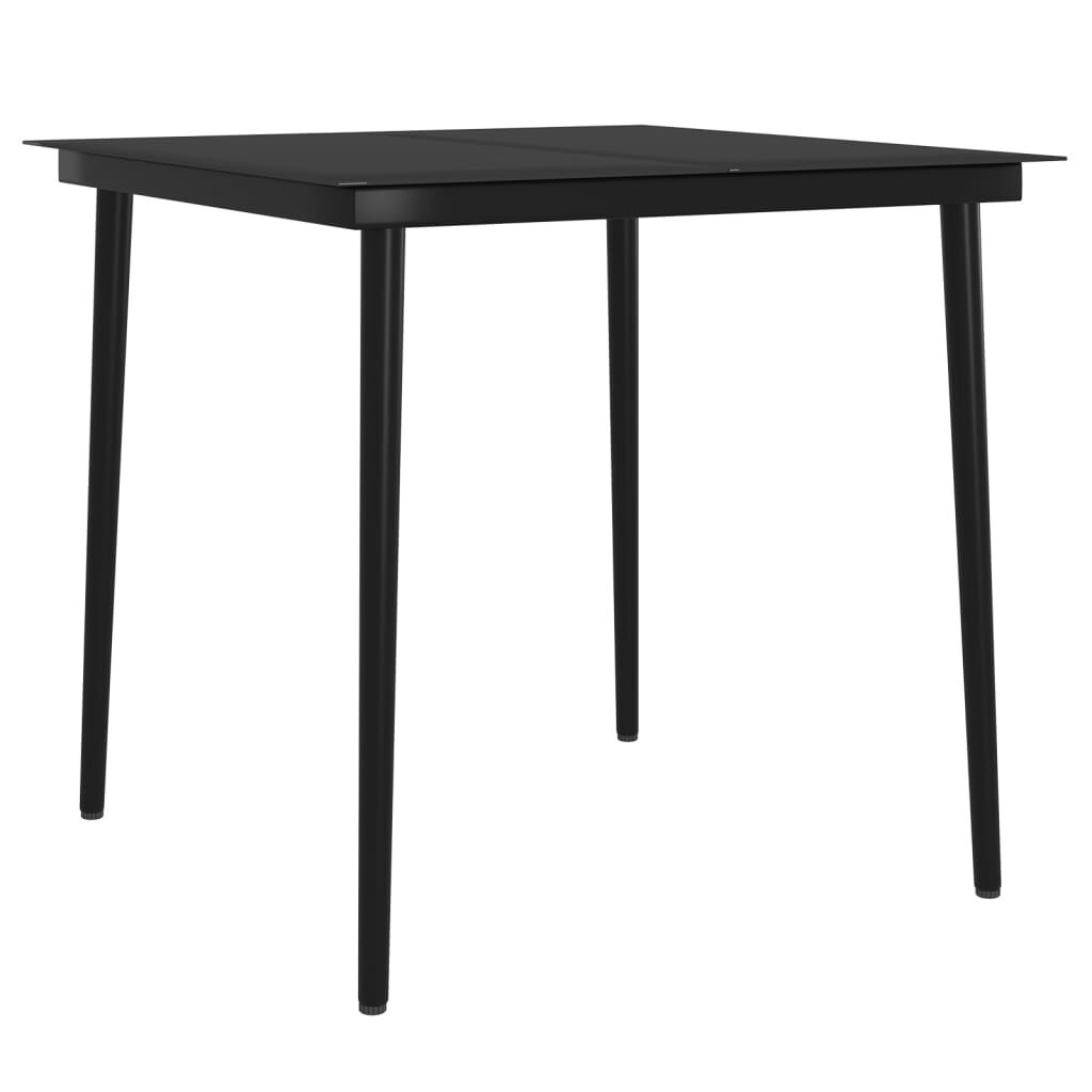 vidaXL 3 Piece Garden Dining Set with Cushions Brown and Black