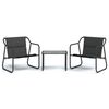 vidaXL 3 Piece Garden Lounge Set with Cushions Anthracite Steel