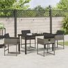 vidaXL Garden Dining Set with Cushion 5 pcs Grey Poly Rattan