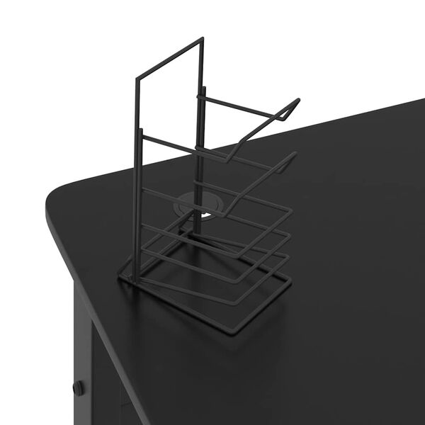 vidaXL Gaming Desk with K Shape Legs Black 90x60x75 cm