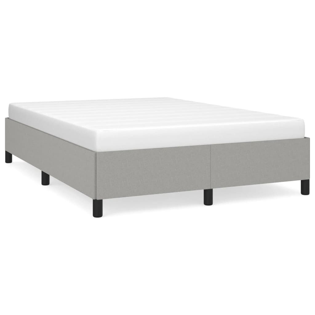 vidaXL Bed Frame without Mattress Light Grey 137x190 cm Full Fabric