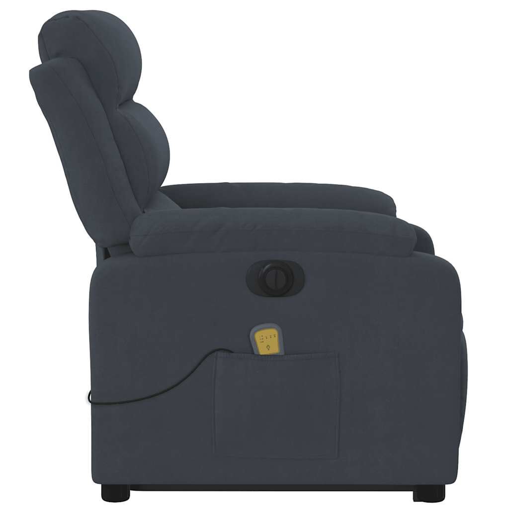 vidaXL Electric Stand up Massage Recliner Chair Dark Grey Velvet