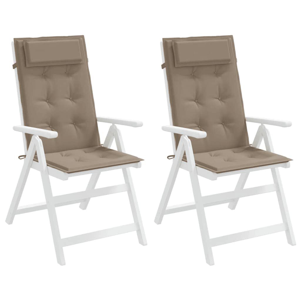 vidaXL Highback Chair Cushions 2 pcs Taupe Oxford Fabric