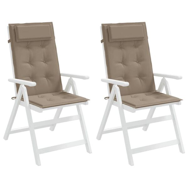 vidaXL Highback Chair Cushions 2 pcs Taupe Oxford Fabric