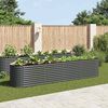 vidaXL Garden Raised Bed 400x80x81 cm Galvanised Steel Grey