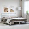 vidaXL Metal Bed Frame without Mattress with Headboard White 183x213cm