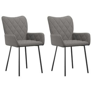 vidaXL Dining Chairs 2 pcs Light Grey Fabric
