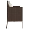 vidaXL Garden Bench with Cushions Brown Poly Rattan