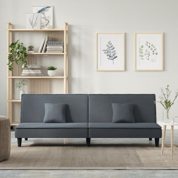 vidaXL Sofa Bed Dark Grey Velvet