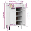 vidaXL Shoe Rack with Metal Legs White Solid Wood Pine OSLO