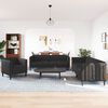 vidaXL 3 Piece Sofa Set Black Fabric