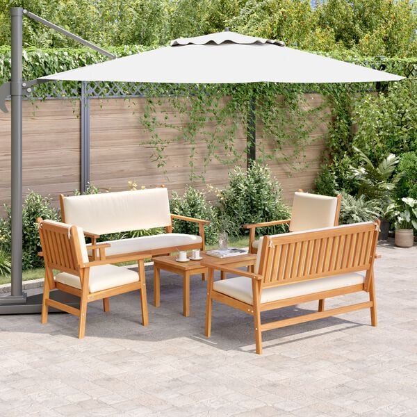 vidaXL 5 Piece Garden Sofa Set with Cushions Solid Wood Acacia