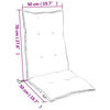 vidaXL Highback Chair Cushions 2 pcs Cream Oxford Fabric