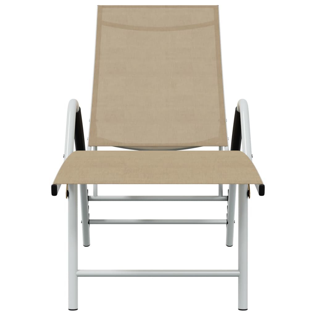 vidaXL Sun Lounger Textilene and Aluminium Cream