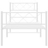 vidaXL Metal Bed Frame without Mattress with Footboard White 100x200cm