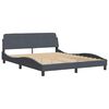 vidaXL Bed Frame "Dover" Dark Grey 152x203 cm Queen Velvet