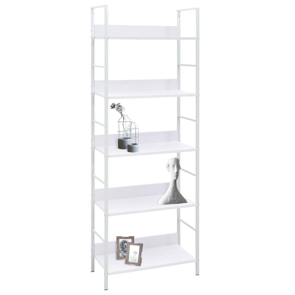 vidaXL 5-Layer Book Shelf White 60x27.6x158.5 cm Engineered Wood