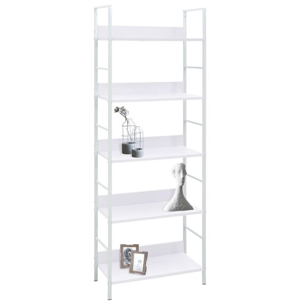 vidaXL 5-Layer Book Shelf White 60x27.6x158.5 cm Engineered Wood