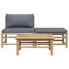 vidaXL 3 Piece Garden Lounge Set with Dark Grey Cushions Bamboo