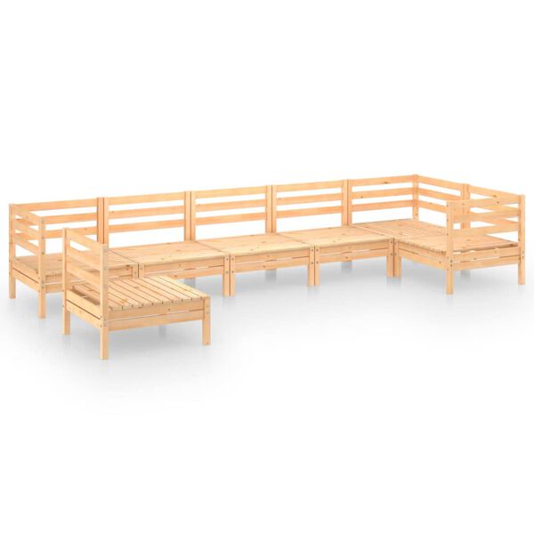 vidaXL 7 Piece Garden Lounge Set Solid Pinewood