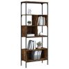 vidaXL Bookcase 5-Tier Smoked Oak 76x33x188.5 cm Engineered Wood