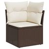 vidaXL 9 Piece Garden Sofa Set with Cushions Brown Poly Rattan