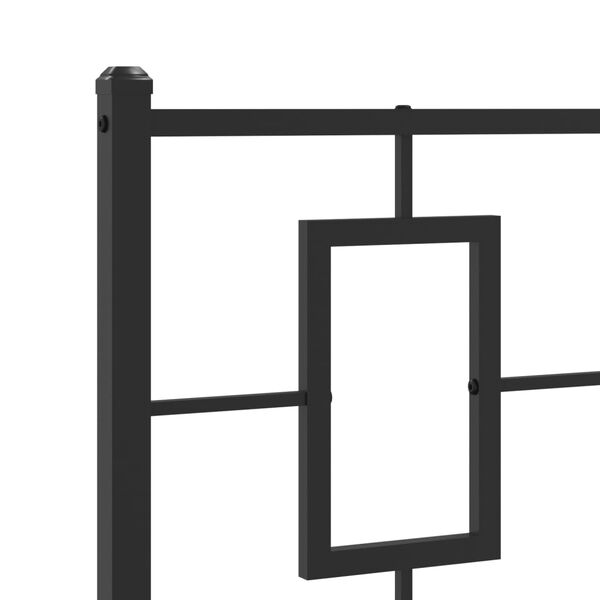 vidaXL Metal Bed Frame without Mattress with Headboard Black 100x200cm