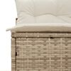 vidaXL Garden Sofas Armless with Cushions 2 pcs Beige Poly Rattan
