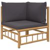 vidaXL 4 Piece Garden Lounge Set with Dark Grey Cushions Bamboo