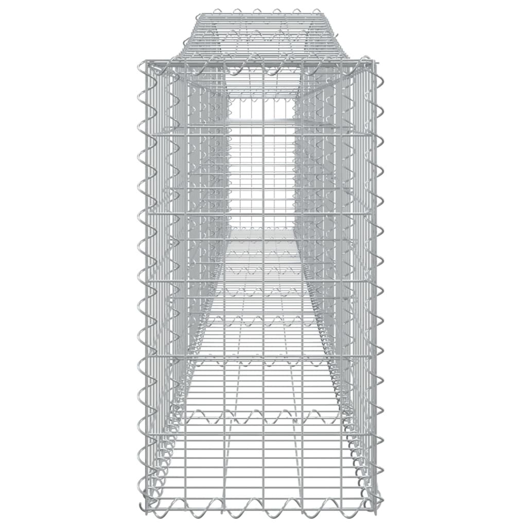 vidaXL Arched Gabion Baskets 9 pcs 400x30x60/80 cm Galvanised Iron
