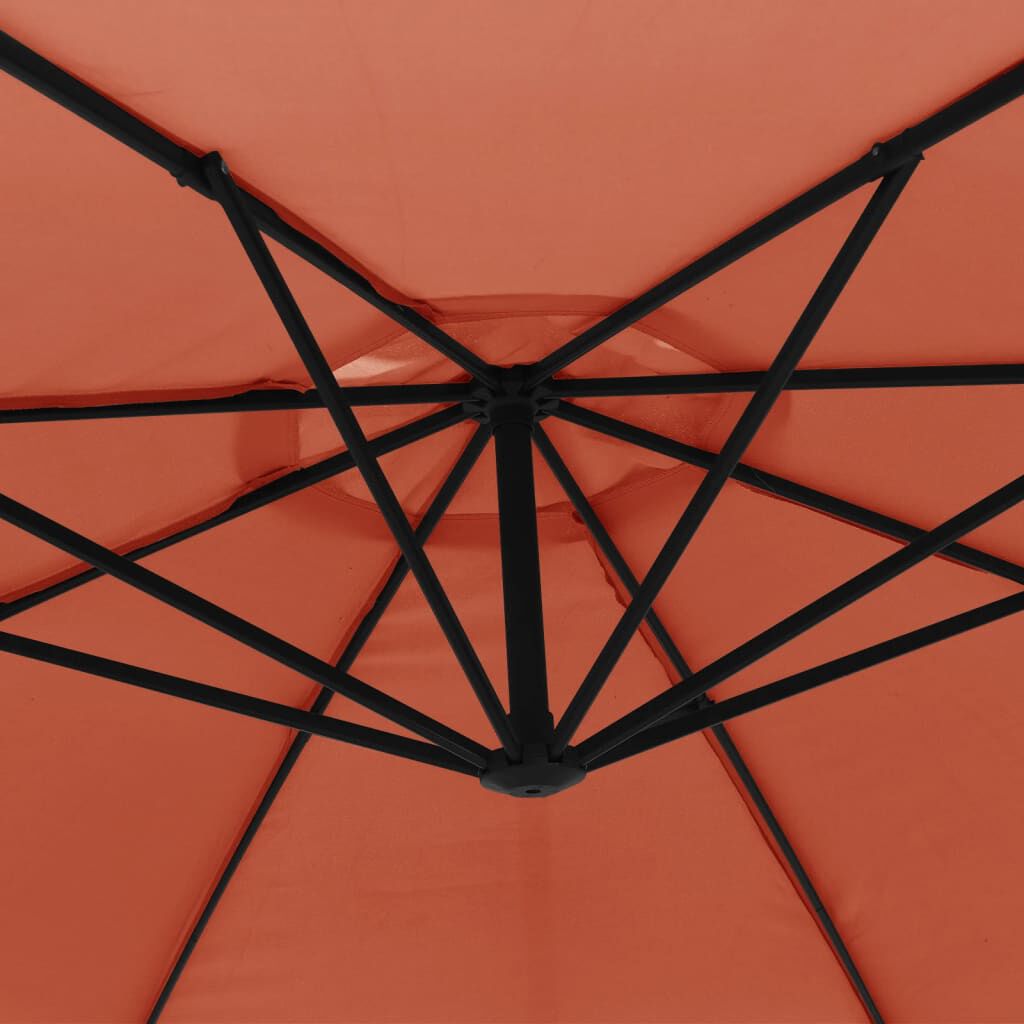 vidaXL Cantilever Garden Parasol with Aluminium Pole 350 cm Terracotta