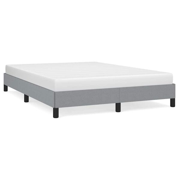 vidaXL Bed Frame without Mattress Light Grey 152x203 cm Queen Fabric